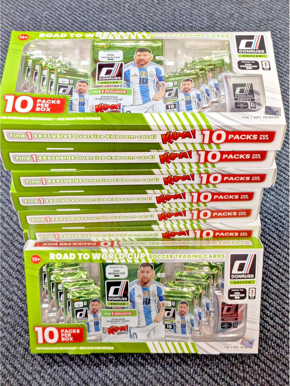 2025-26 DONRUSS FIFA WORLD CUP TRADING CARDS w/BONUS PACK AND KABOOM--10 BOXES